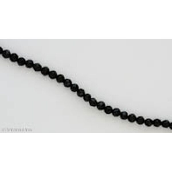 Kristallihelmi särmikäs pyöreä 4 mm, musta, n. 34 cm nauha