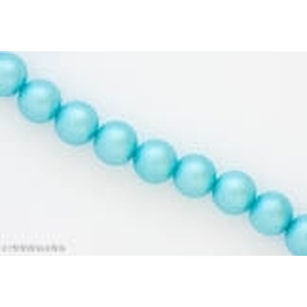 Lasihelmi mattapintainen pyöreä 12 mm, turkoosi, n. 81 cm nauha