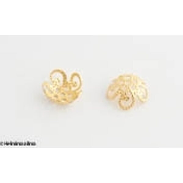 Helmihattu kullattu filigree 10 mm halkaisija, 10 kpl