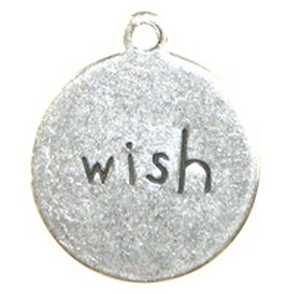 Trinity Brass Riipus pyöreä "wish" 13 mm antiikkihopea, 1 kpl
