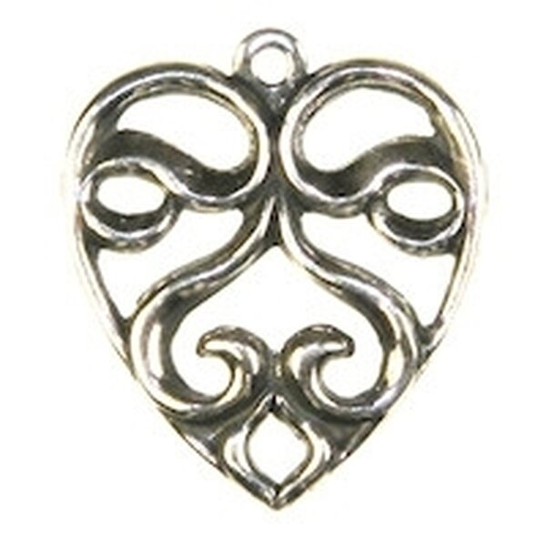 Trinity Brass Filigree sydän riipus 18x20,5 mm, 1 kpl
