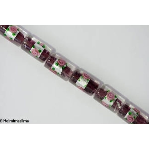 Hopeafoliohelmi kukalla putki 16x10 mm, tumma liila, 1 kpl