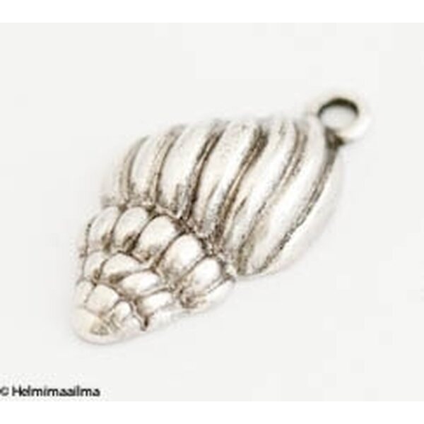 Riipus simpukka/kotilo n. 25x13 mm antiikkihopea, 4 kpl