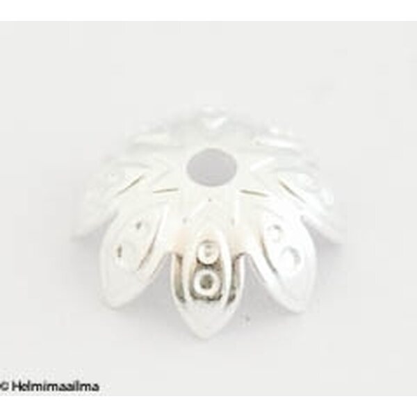 Helmihattu hopeanvärinen 9-10 mm helmille, 10 kpl