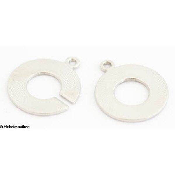Lukko pyöreä 19 mm antiikkihopea, 4 paria