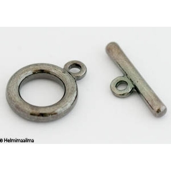 Salpalukko pyöreä 13 mm, salpa 20 mm, musta, 2 paria