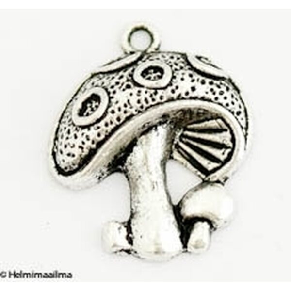Riipus sieni 23 x 19 mm antiikkihopea, 4 kpl