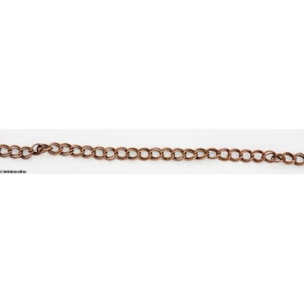 Ketju tuplarengas kuparinvärinen 5 x 6 mm, 1 metri