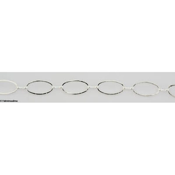 Lenkkiketju 16 x 8,5 mm hopeanvärinen, 1 metri
