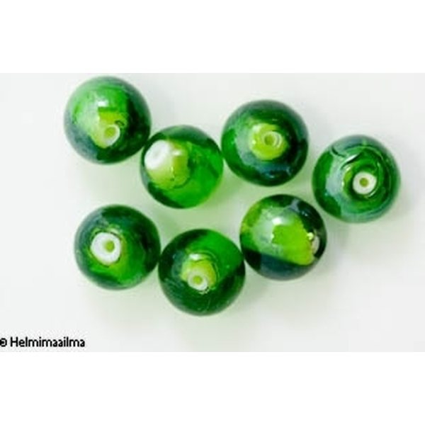 Hopeafoliohelmi pyöreä 16 mm AB-päällystetty, vihreä, 1 kpl