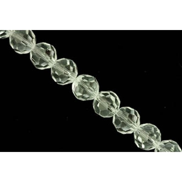 Kristallihelmi särmikäs pyöreä 12 mm, kirkas, n. 34 cm nauha