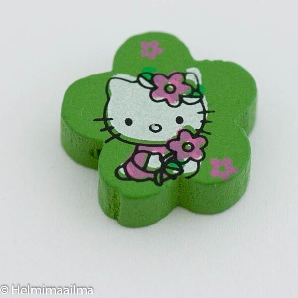 Puuhelmi kukka "Hello Kitty" 20 mm, 1 kpl