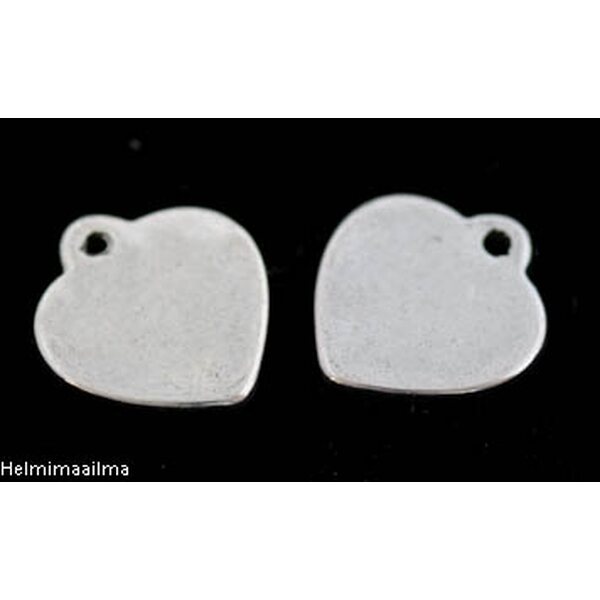 Riipus sydän 14 x 15 mm, hopeanvärinen, 10 kpl