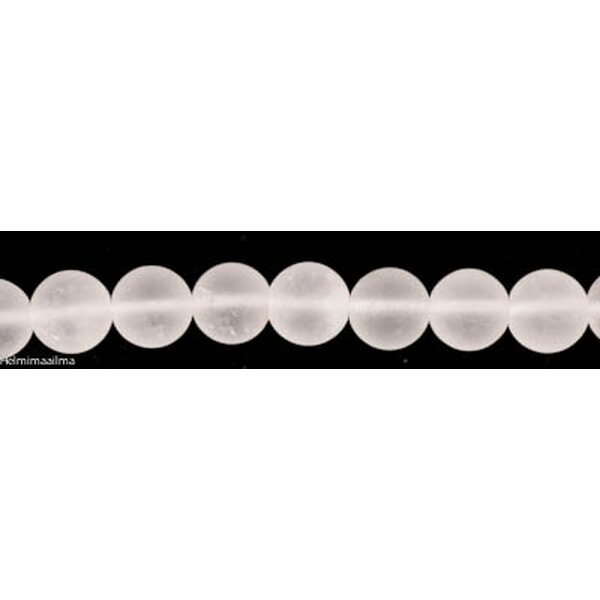 Vuorikristalli huurrettu pyöreä 12 mm, n. 39 cm nauha
