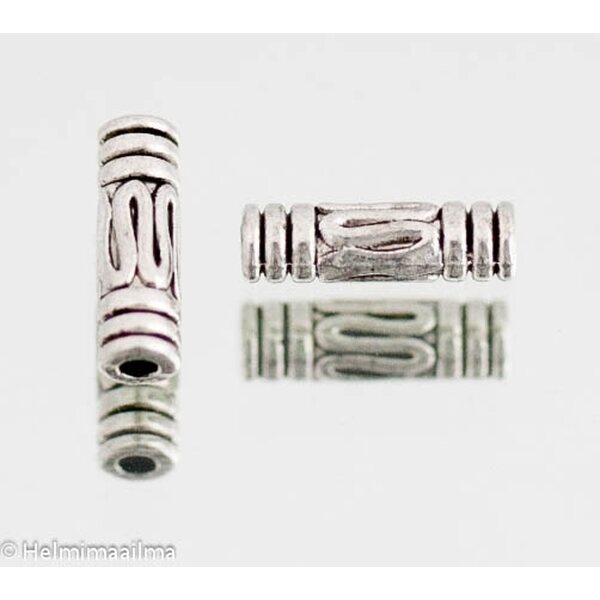 Metallihelmi putki 13 x 4 mm antiikkihopea, 8 kpl