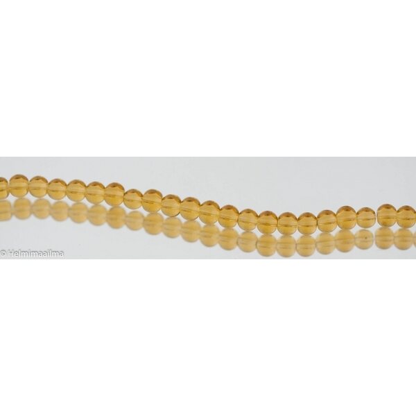 Lasihelmi pyöreä 6 mm vaaleanruskea, n. 33 cm nauha
