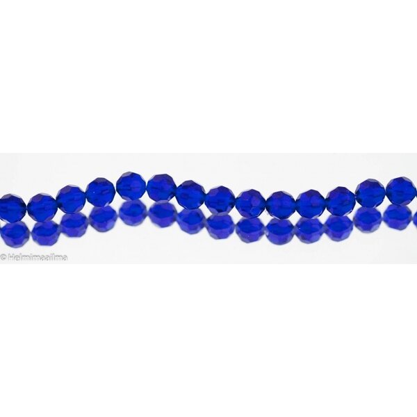 Kristallihelmi särmikäs pyöreä 8 mm, tummansininen, n. 31 cm nauha