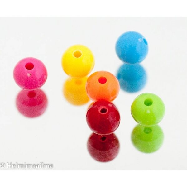 Akryylihelmi opaali värimix pyöreä 8 mm, 30 kpl