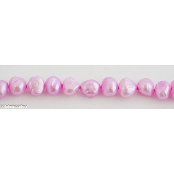 Makeanvedenhelmi nugetti pinkki 6-7 mm, n. 37 cm nauha
