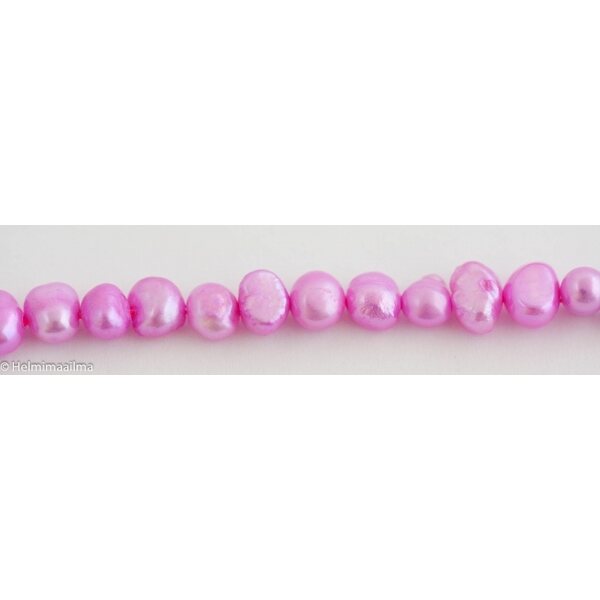Makeanvedenhelmi nugetti vahva pinkki 5-6 mm, n. 37 cm nauha