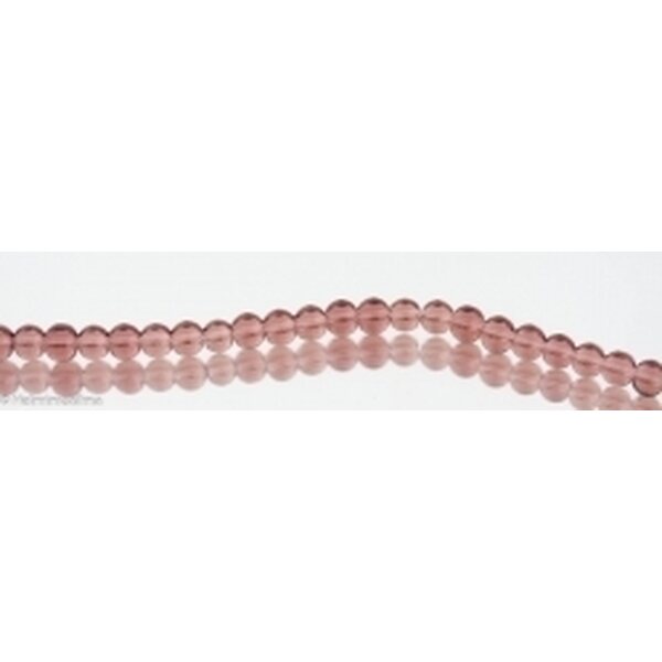 Lasihelmi pyöreä 4 mm ametisti, n. 30 cm nauha