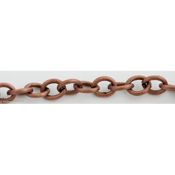 Ketju ovaali 7.5x9.5x1.8mm kuparinvärinen, 1 metri