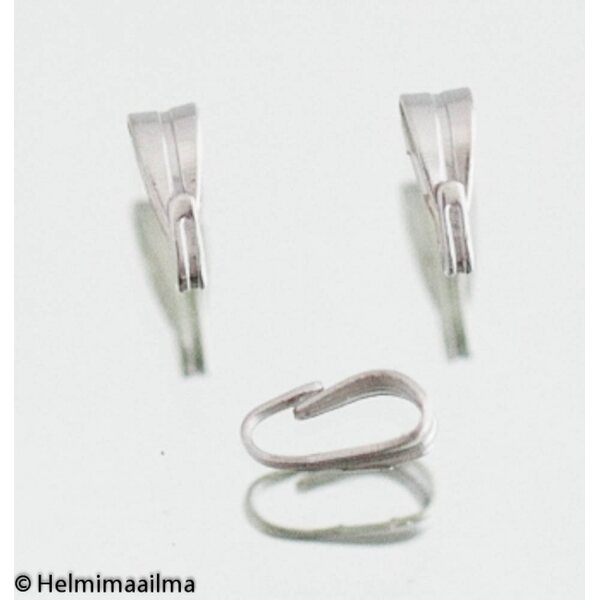 Riipuspidike platinanvärinen 6x3mm, reikä n. 2,5x6mm, 20 kpl