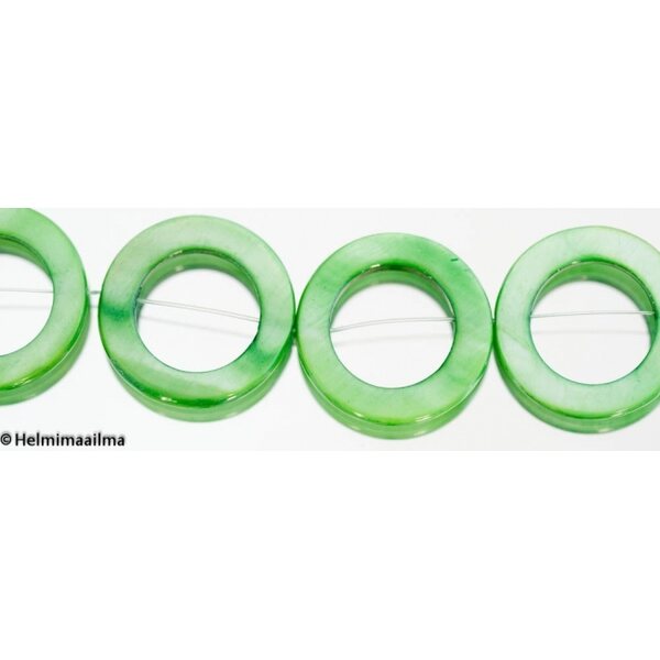 Simpukankuorihelmi pyöreä 30 mm vihreä, 1 kpl