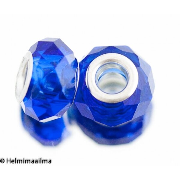 Pandora särmikäs lasihelmi 14 x 9 mm tummansininen, 1 kpl