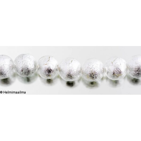 Hopeafoliohelmi pyöreä 14 mm kirkas, 1 kpl
