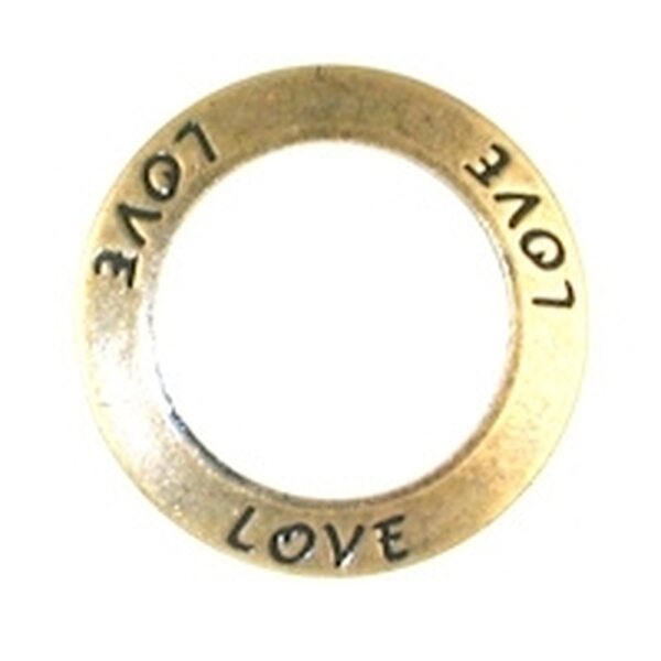 Trinity Brass "LOVE" rengas 23 mm antiikkikulta, 1 kpl