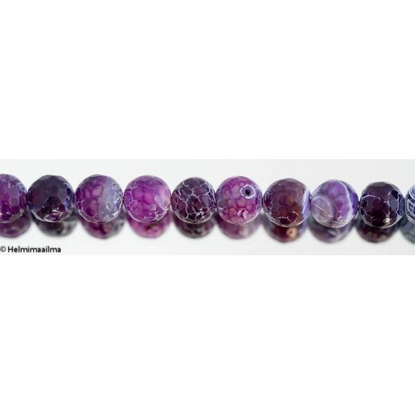 Tuliakaatti fasetti pyöreä 12 mm violetti, n. 38 cm nauha