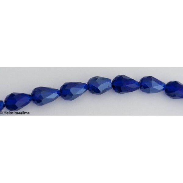 Fasettihiottu pisarahelmi sininen AB-päällystetty 15x10 mm, 2 kpl