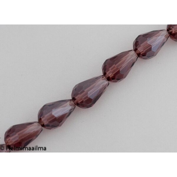 Fasettihiottu pisarahelmi ametisti AB-päällystetty 11x8 mm, 2 kpl