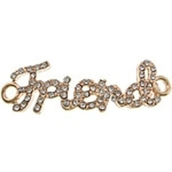 Korulinkki "Friend" kirkkailla kristalleilla ruusukullan värinen 46 x 13 mm, 1 kpl