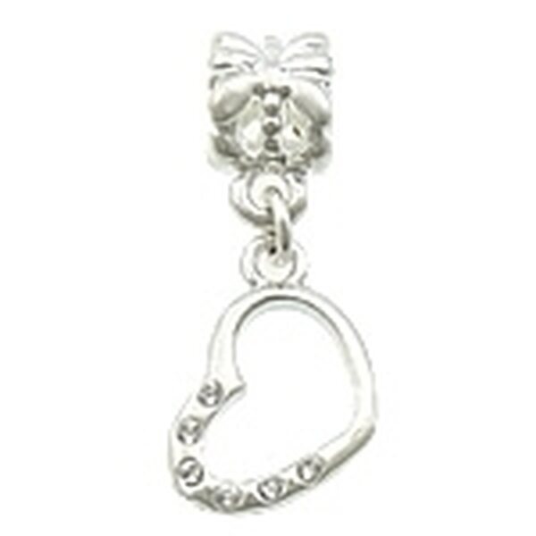 Pandora riipus sydän hopeanvärinen kirkkailla kristalleilla, sydän 16 x 10 mm, 1 kpl
