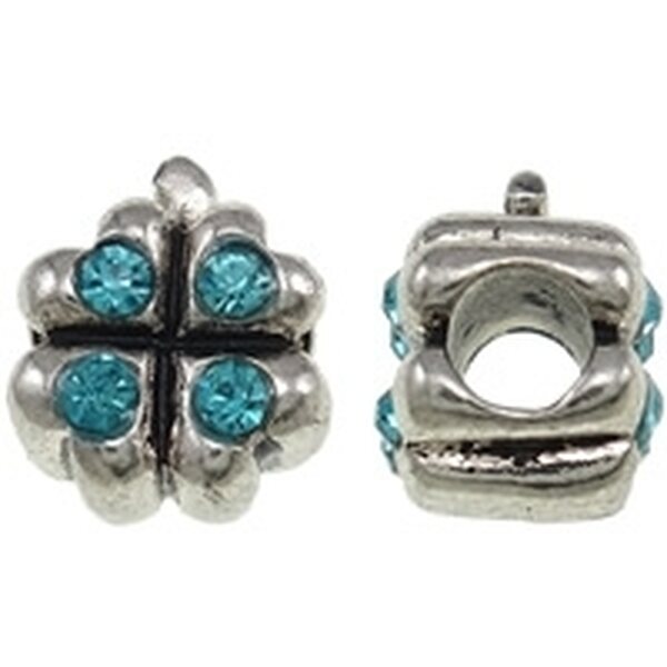 Pandora metallihelmi apilankukka turkooseilla kristalleilla 10 x 13 mm, 1 kpl