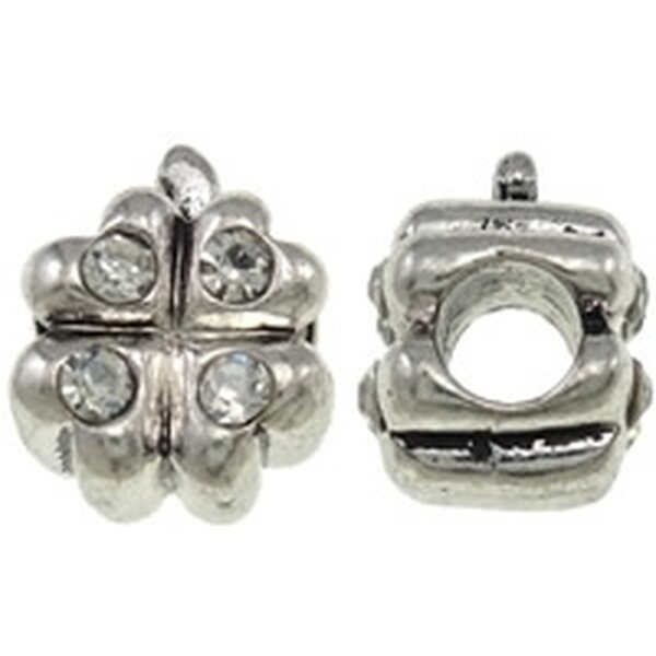 Pandora metallihelmi apilankukka kirkkailla kristalleilla 10 x 13 mm, 1 kpl