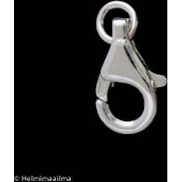 Papukaijalukko renkaalla 11 mm 925 sterlinghopeaa, 1kpl