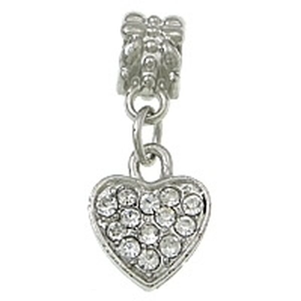 Pandora riipus sydän 11 x 14 mm kirkkailla kristalleilla platinanvärinen, 1 kpl