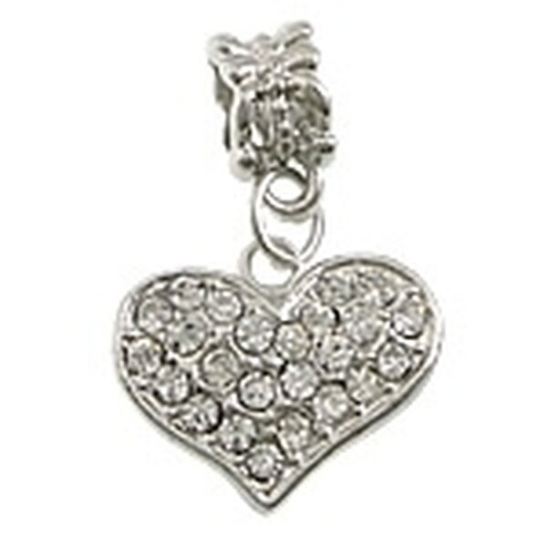 Pandora riipus sydän 15 x 18 mm kirkkailla kristalleilla platinanvärinen, 1 kpl