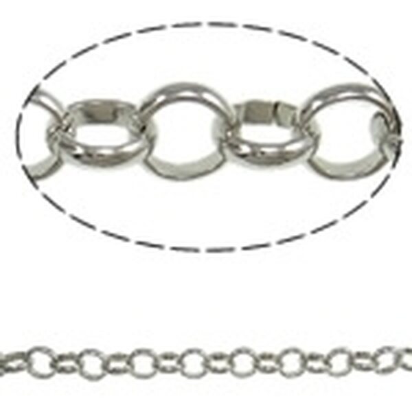 Litteä papuketju n. 5,5 mm platinanvärinen, 1 metri