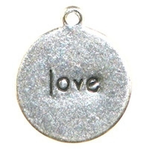 Trinity Brass Riipus pyöreä "love" 13 mm antiikkihopea, 1 kpl