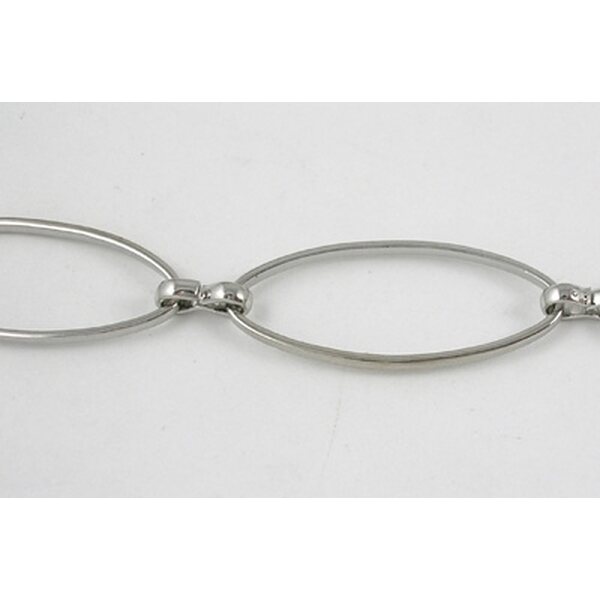 Lenkkiketju 25 x 11 mm platinanvärinen, 1 metri