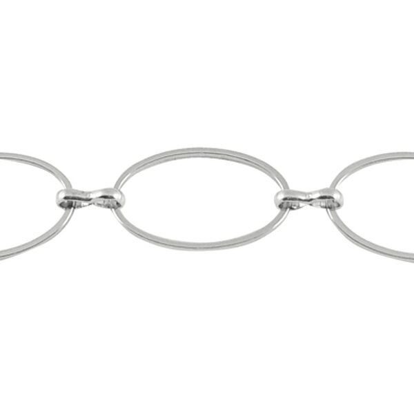 Lenkkiketju 13 x 20 mm platinanvärinen, 1 metri