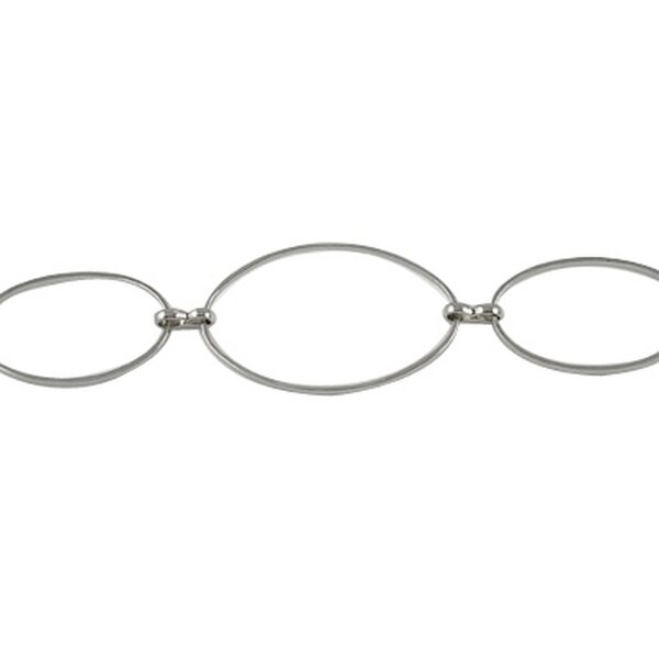 Lenkkiketju n. 20x13, 26x16 mm platinanvärinen, 1 metri