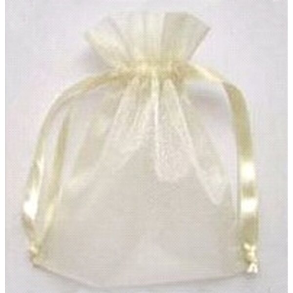 Organzapussi ivory 7x9 cm, 1 kpl
