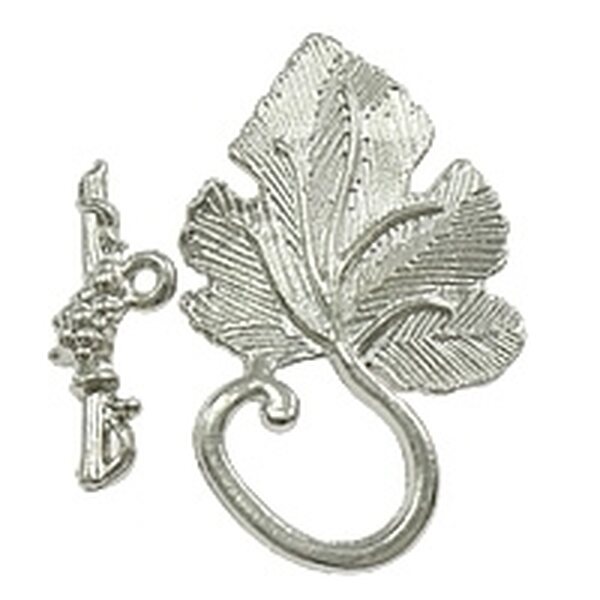 Salpalukko lehti 36 x 22 mm, salpa 24 mm, platinanvärinen, 1 pari