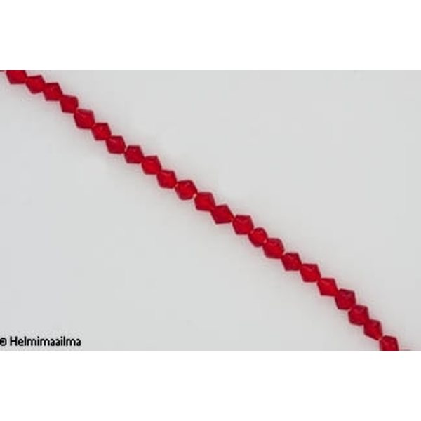 Kristallihelmi bicone 4 mm punainen, n. 28 cm nauha