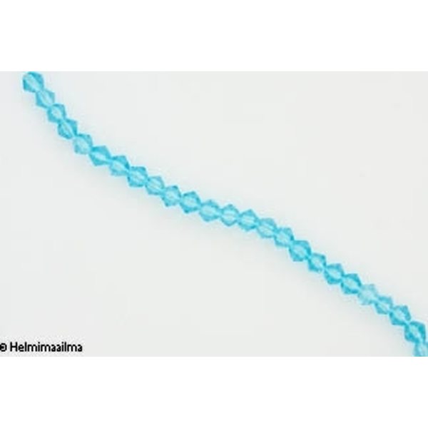 Kristallihelmi bicone 4 mm turkoosi, n. 28 cm nauha
